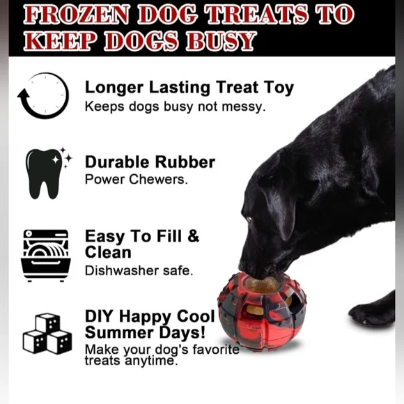 Yipetor Dog Toy, Frozen Treats to Keep Dogs Busy, Interactive Large, RED - Picture 10 of 13